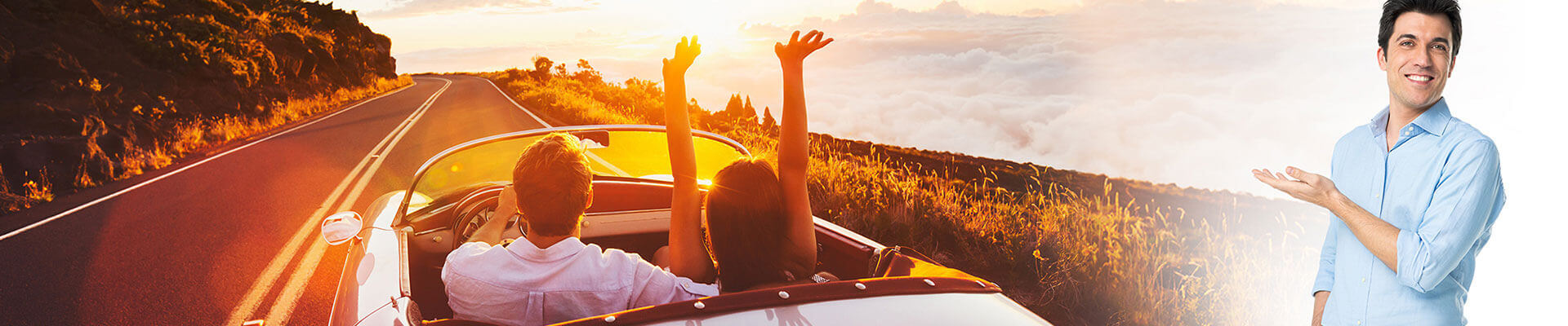 man pointing at successful couple